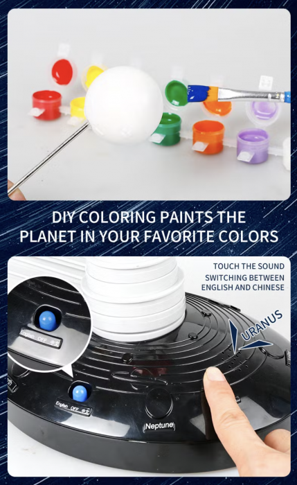 Kit educational STEM – Sistemul Solar cu Proiector, Sunete si Pictura DIY [14]