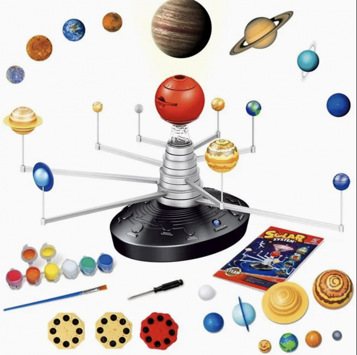 Kit educational STEM ,   Sistemul Solar cu Proiector, Sunete si Pictura DIY