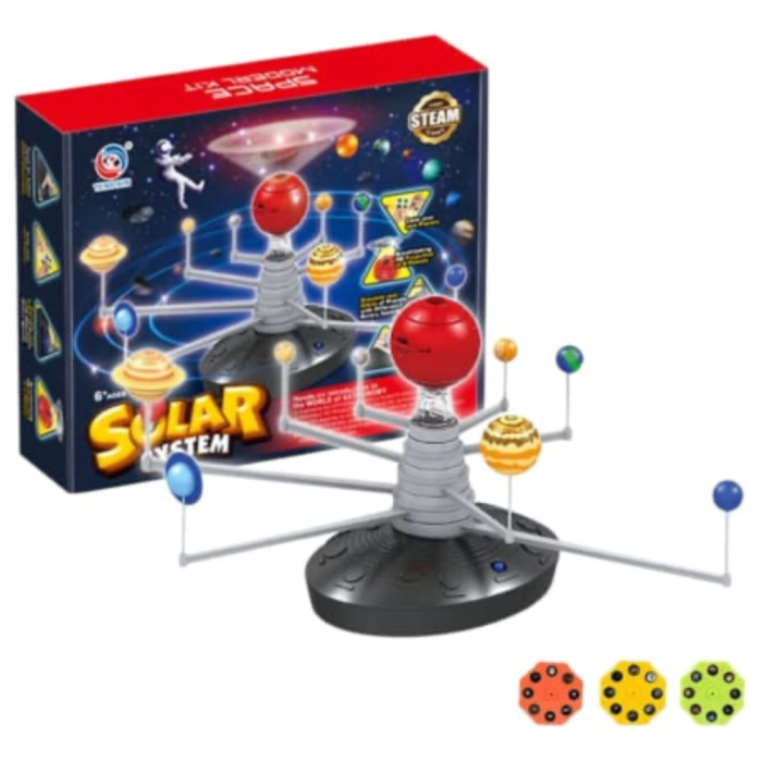 Kit educational STEM ,   Sistemul Solar cu Proiector, Sunete si Pictura DIY
