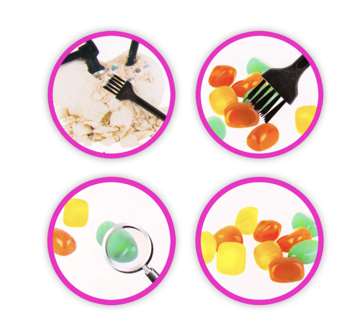 Kit excavare pietre pretioase, inima, cu unelte si pietre colorate, 6+ ani [8]
