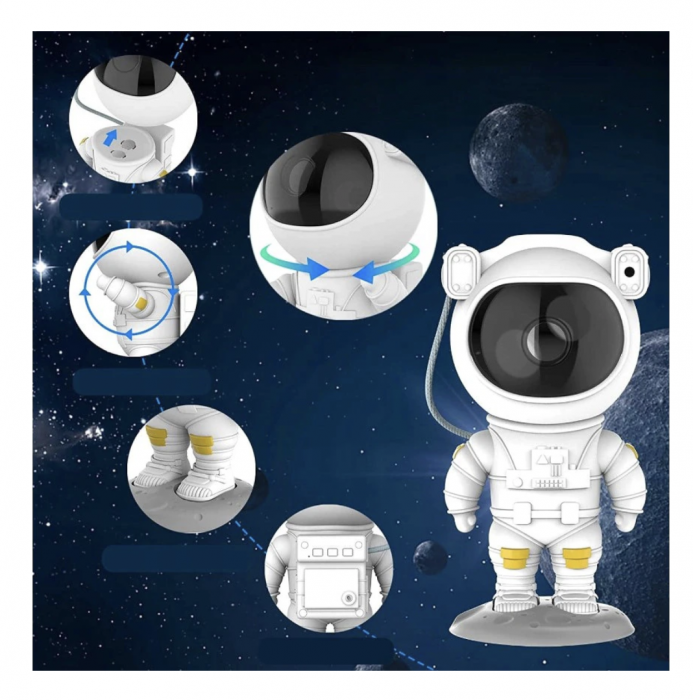 Lampa cu proiectii Galaxy Astronaut, cu telecomanda [17]