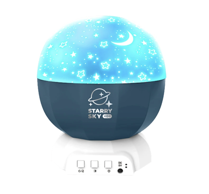 Lampa Proiector Muzical – Moon Galaxy, cu Proiectii Stelare, Lumini si Moduri Rotative, 12.5x12.5x14 cm [3]