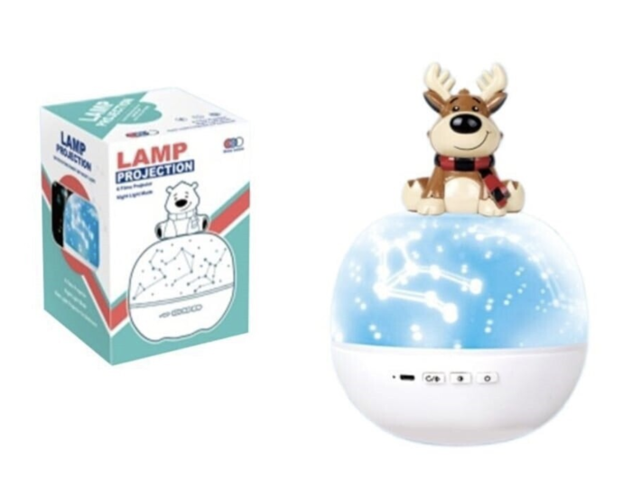 Lampa de Veghe Portabila Rotativa cu Proiectii, Melodii si Bluetooth – Model Ren, 25x13 cm [4]