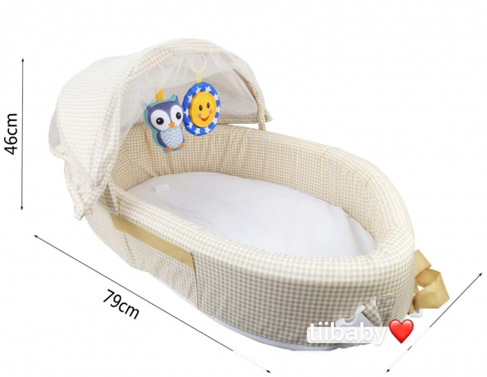 Landou, patut portabil pentru nou nascuti, C01, crem [4]