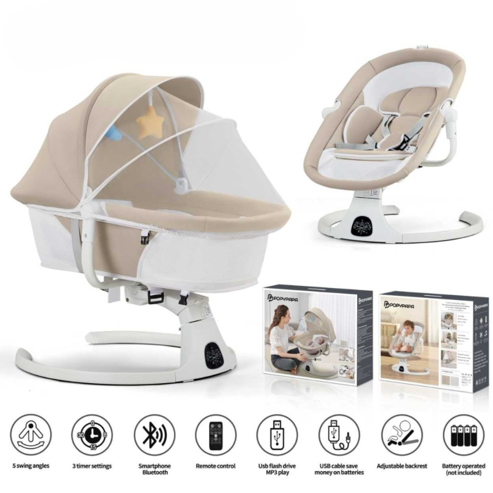 Leagan Electric, Balansoar si Patut Inteligent, S028 Crem cu Telecomanda [4]