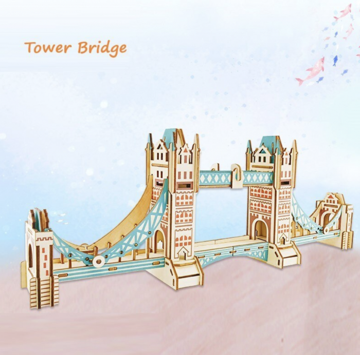 Macheta 3D din lemn Tower Bridge, Podul Turnului din Londra, 105 piese [5]