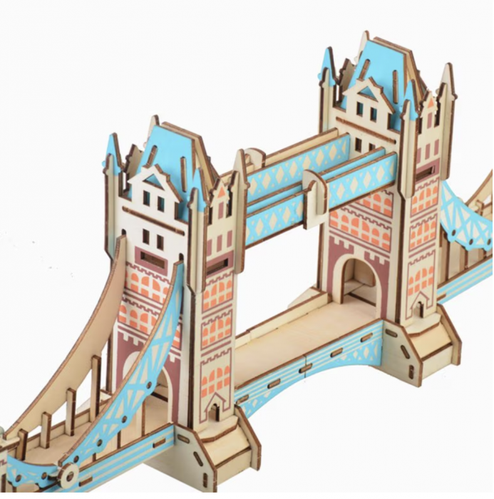 Macheta 3D din lemn Tower Bridge, Podul Turnului din Londra, 105 piese [3]