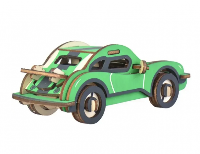 Macheta 3D din lemn Masina verde, 43 piese [2]