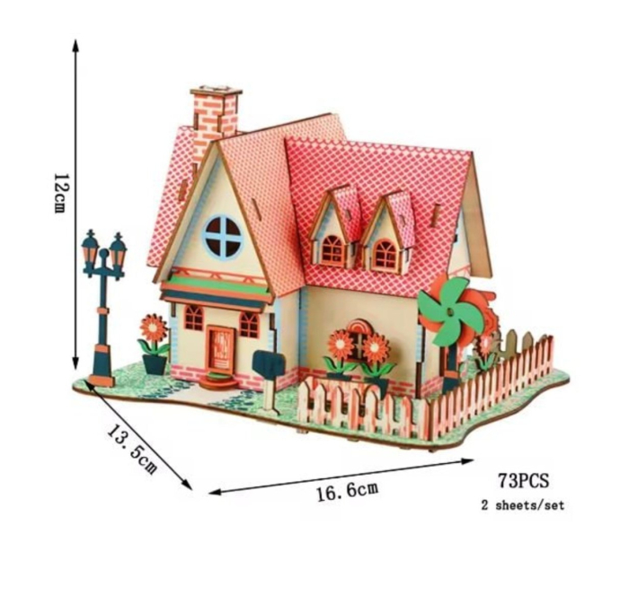 Macheta 3D din lemn Casuta Sunflower, 73 piese [2]