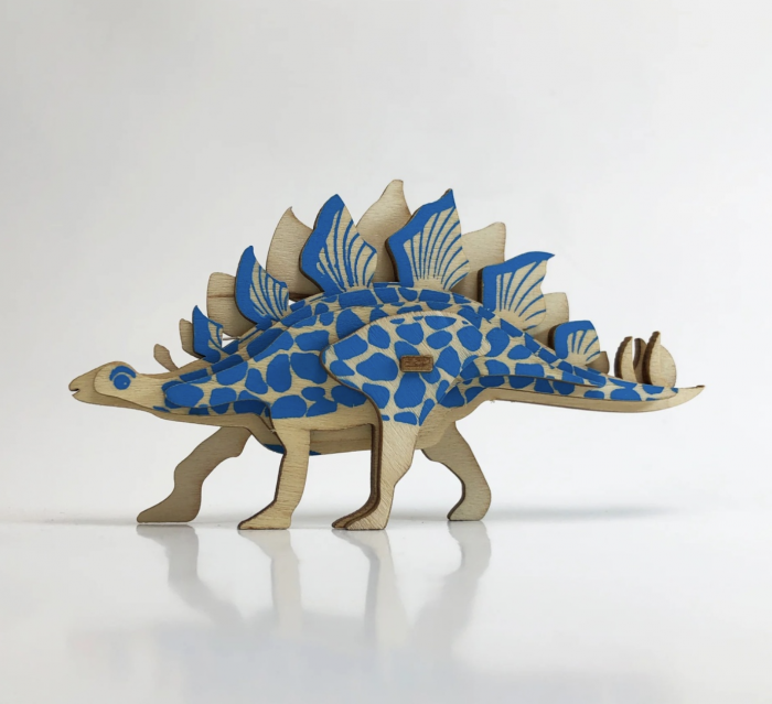 Macheta 3D din lemn Dinozaurul Stegosaurus, 9 piese [2]