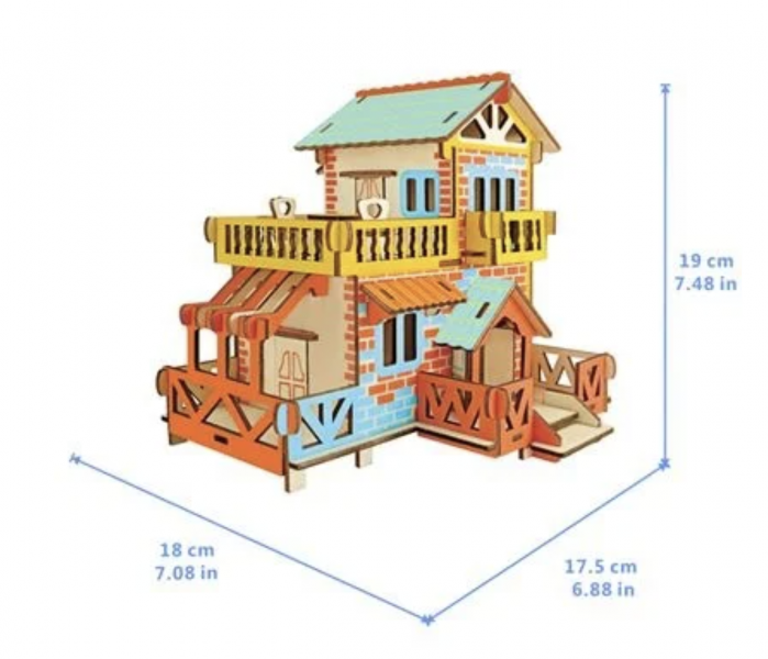 Macheta 3D din lemn Cabana multicolora, 73 piese [3]