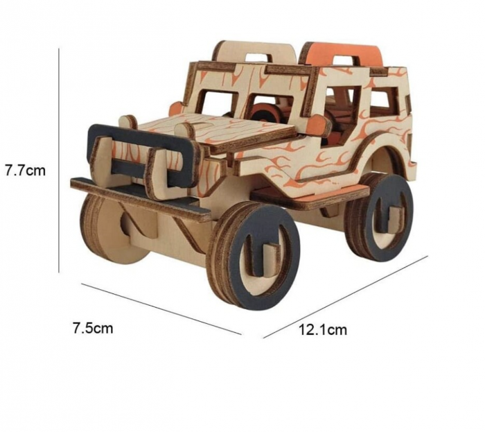 Macheta 3D din lemn Masina de teren natur, 40 piese [5]