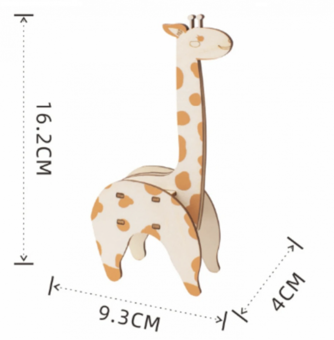 Macheta 3D din lemn Girafa, 6 piese [6]