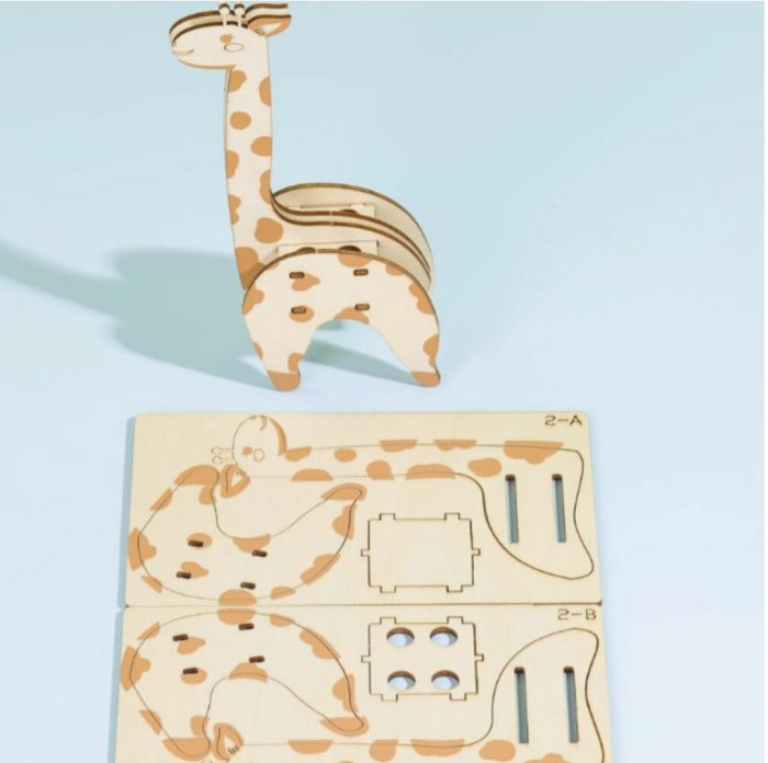 Macheta 3D din lemn Girafa, 6 piese [3]