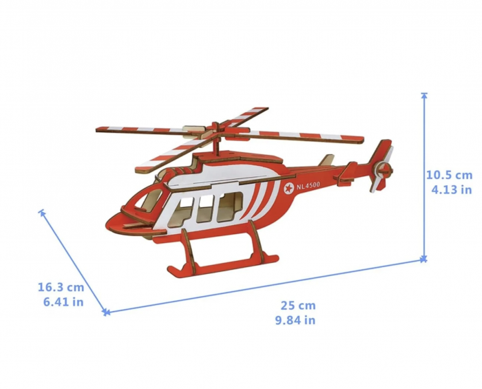 Macheta 3D din lemn Elicopter, 30 piese [5]