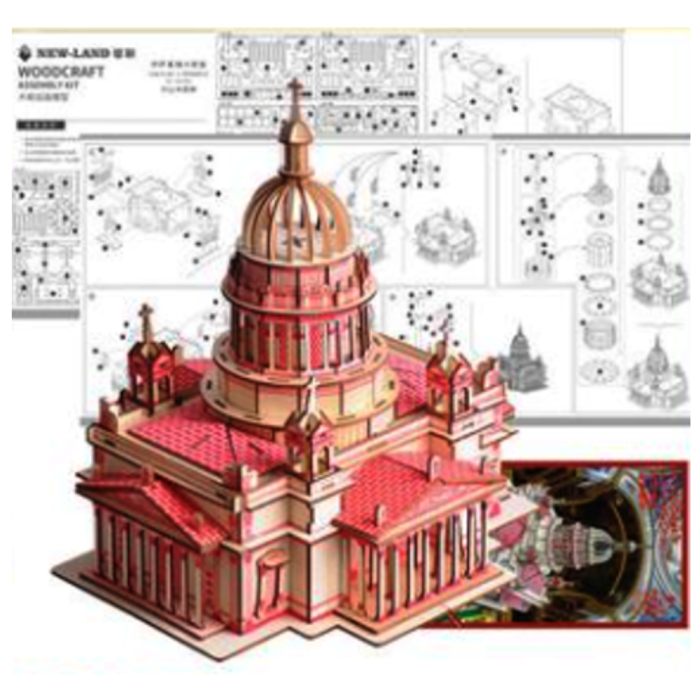 Macheta 3D din lemn Catedrala Issa Kiev, 238 piese [2]