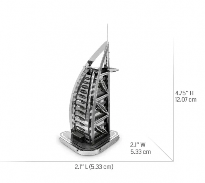 Macheta 3D Metal Burj al Arab, scara 1:2600 [8]