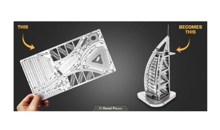 Macheta 3D Metal Burj al Arab, scara 1:2600 [5]