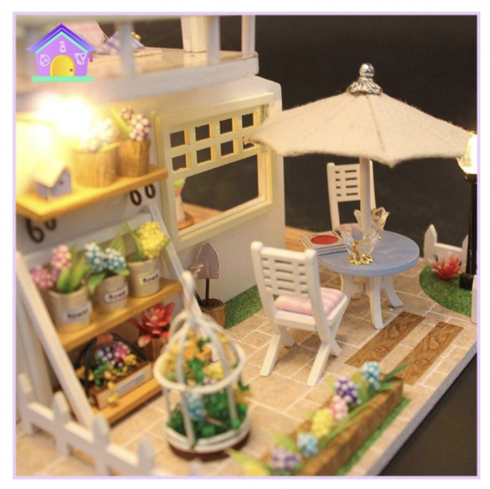 Macheta DIY mobilier casuta papusi cu 2 etaje, Pink Loft scara 1:24 [3]