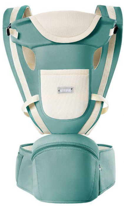 Marsupiu ergonomic cu scaunel de sustinere, hm04, vernil