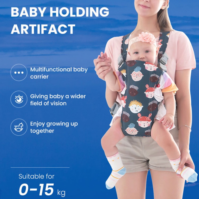 Marsupiu ergonomic din bumbac, pentru bebelusi, Happy Kids, bleumarin [3]