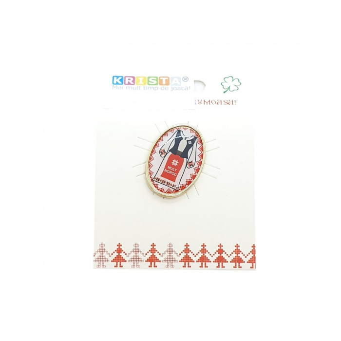 Martisor tip insigna, rochie - costume traditionale romanesti 03 - krista 