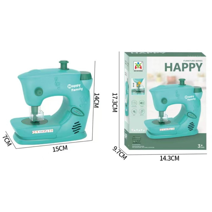 Masina de cusut pe baterii Happy Family, cu lumina si sunet, turcoaz, +3 ani [3]