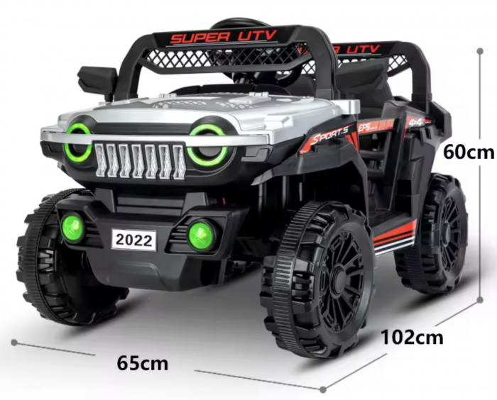 Masina de teren electrica, 12V cu 2 motoare, cu telecomanda, 5022 Negru [3]