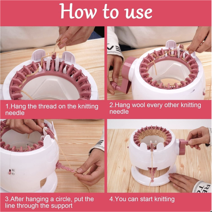 Masina de tricotat Sentro 22 ace, manuala cu manivela, accesorii incluse, 7 ani+ [4]