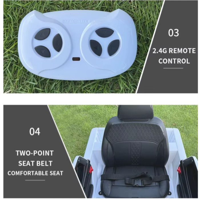 Masina electrica copii Toyota pickup DLS-X20, licentiata, 12V, telecomanda 2.4G, Bluetooth, 2-6 ani, Alb [7]