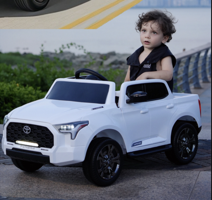 Masina electrica copii Toyota pickup DLS-X20, licentiata, 12V, telecomanda 2.4G, Bluetooth, 2-6 ani, Alb [3]