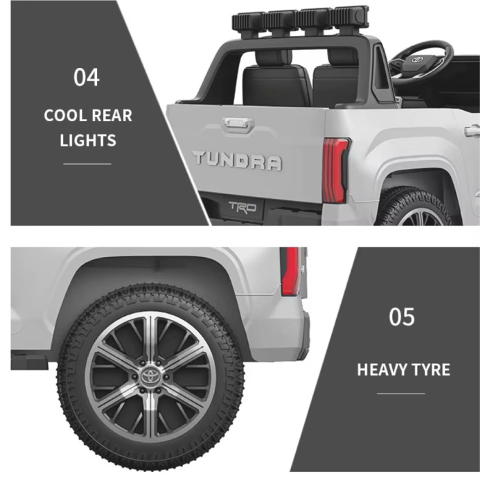 Masina electrica copii Toyota pickup, licentiata, 12V 7Ah, 2 motoare 550, telecomanda 2.4G, 3-8 ani, Alb [8]
