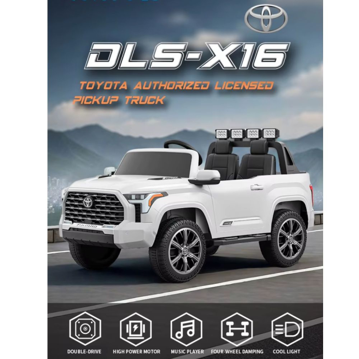 Masina electrica copii Toyota pickup, licentiata, 12V 7Ah, 2 motoare 550, telecomanda 2.4G, 3-8 ani, Alb [6]