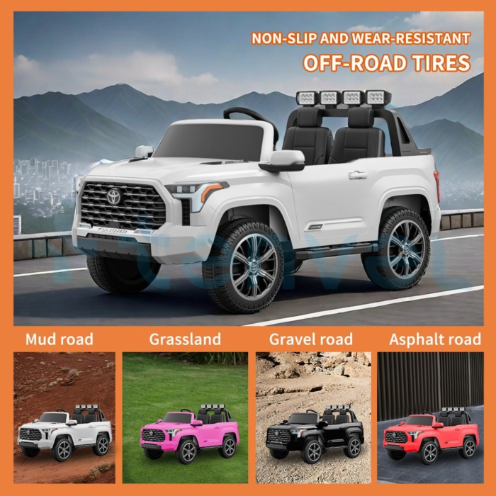 Masina electrica copii Toyota pickup, licentiata, 12V 7Ah, 2 motoare 550, telecomanda 2.4G, 3-8 ani, Alb [5]
