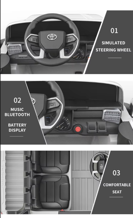 Masina electrica copii Toyota pickup, licentiata, 12V 7Ah, 2 motoare 550, telecomanda 2.4G, 3-8 ani, Alb [4]