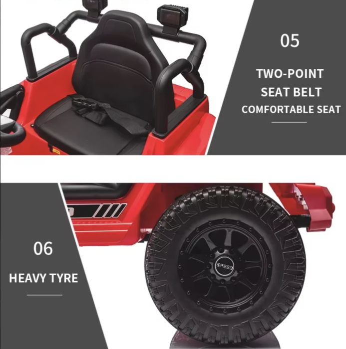 Masina electrica pentru copii DLS-X10A cu telecomanda, 12V, lumini si muzica, negru [4]