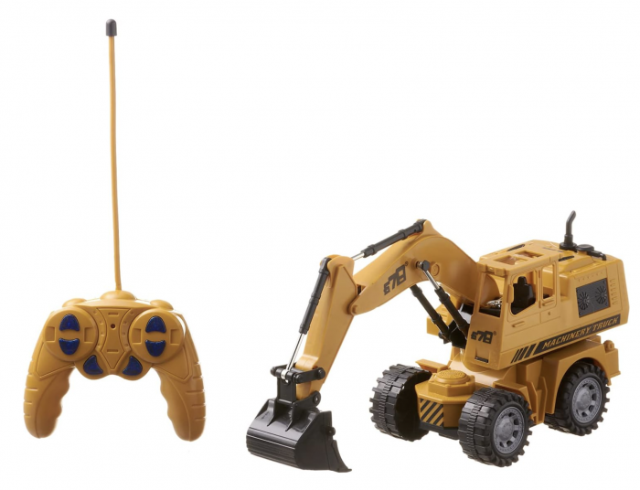 Masina excavator cu telecomanda si acumulatori, scara 1:18