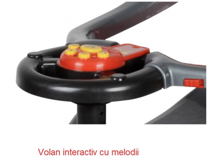 Masinuta 3 in 1 cu maner de impins, Deluxe Mega Car, albastru [14]