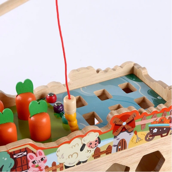 Masinuta cu activitati educative Montessori – Ferma, din lemn [6]