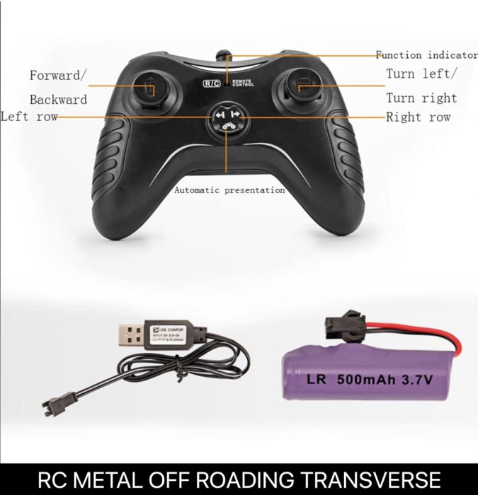 Masinuta RC 4x4 Metal Off-Road cu telecomanda 2.4GHz, suspensii, roti crawler, rosu, +6 ani [5]