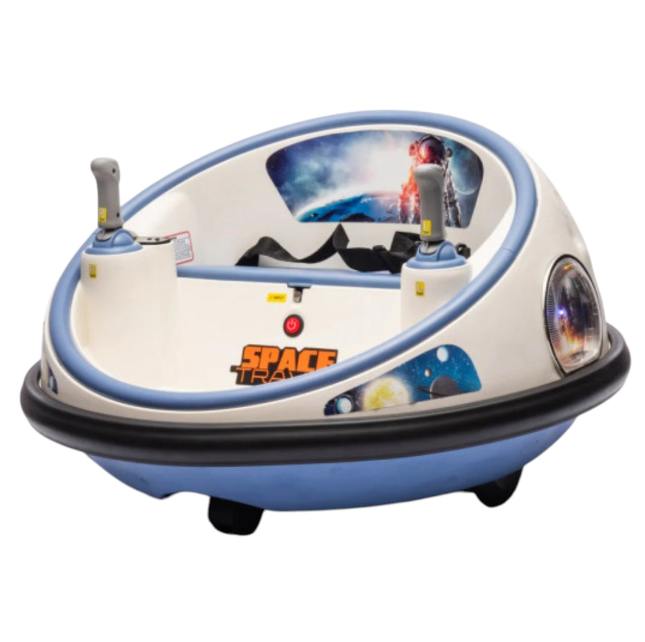 Masinuta Electrica Bumper Car DLS-K1 Nava Spatiala Alb, Rotire 360, Bluetooth, 1-6 ani [2]