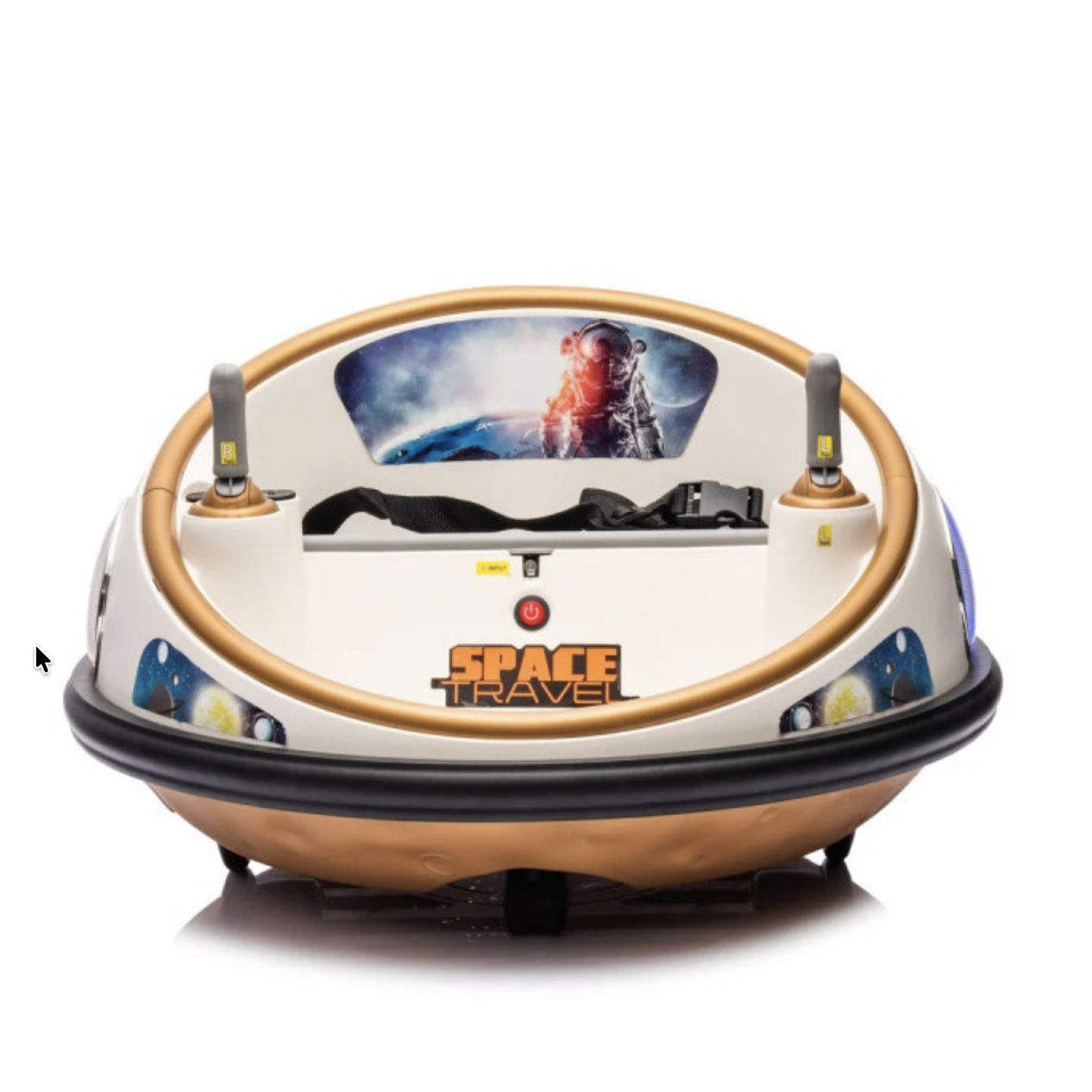 Masinuta Electrica Bumper Car DLS-K1 Nava Spatiala Crem, Rotire 360, Bluetooth, 1-6 ani [4]