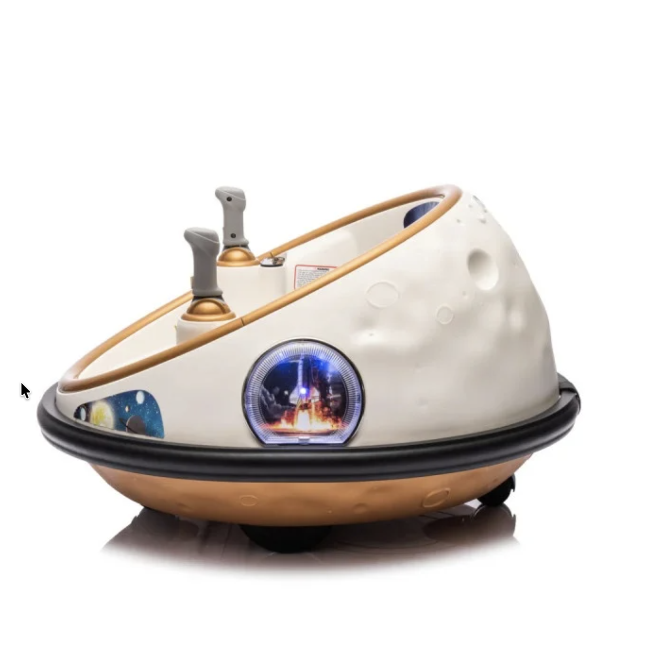 Masinuta Electrica Bumper Car DLS-K1 Nava Spatiala Crem, Rotire 360, Bluetooth, 1-6 ani [3]