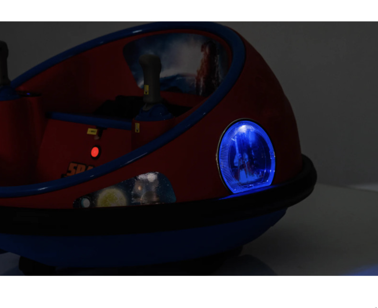 Masinuta Electrica Bumper Car DLS-K1 Nava Spatiala Rosu, Rotire 360, Bluetooth, 1-6 ani [3]