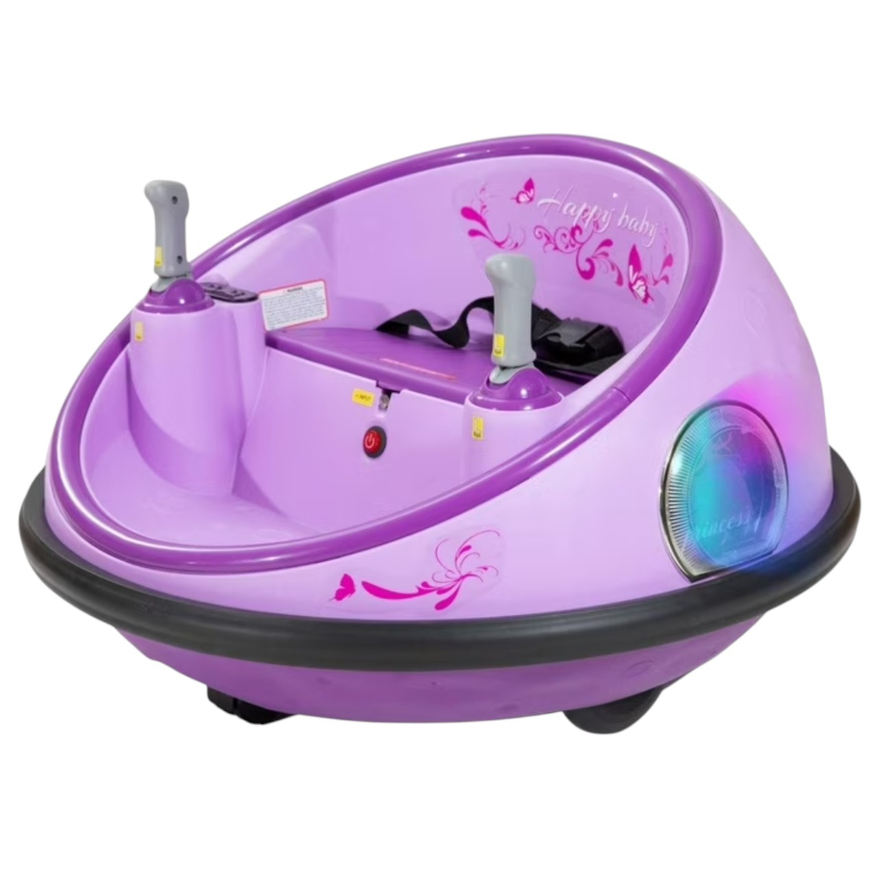 Masinuta Electrica Bumper Car DLS-K1 Nava Spatiala Roz, Rotire 360, Bluetooth, 1-6 ani [2]