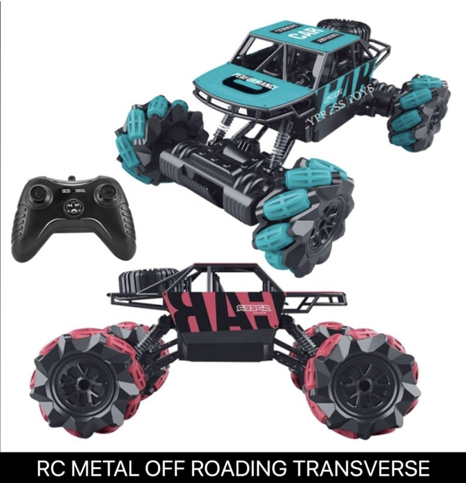Masinuta RC 4x4 Metal Off-Road cu telecomanda 2.4GHz, suspensii, roti crawler, rosu, +6 ani [3]