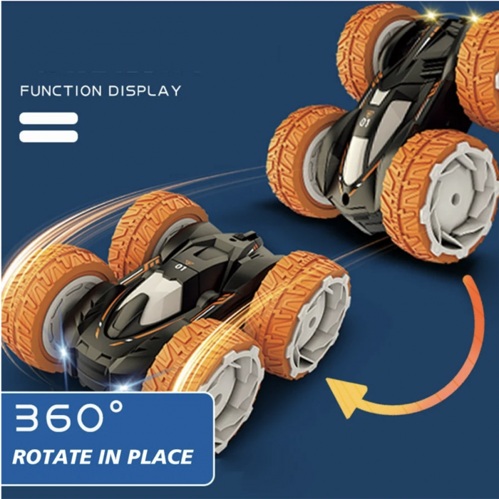 Masinuta acrobatica Flat cu telecomanda si lumini – rotire 360° [3]