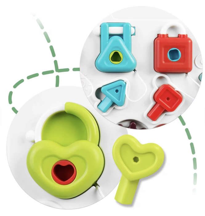 Masuta interactiva bebelusi 10 in 1, Busy Board cu lumini si sunete si panou detasabil [10]