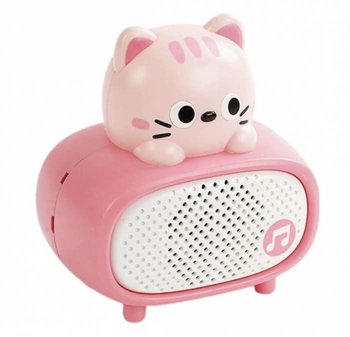 Microfon karaoke cu telecomanda, Bluetooth si incarcator cablu USB - Pisicuta roz [5]