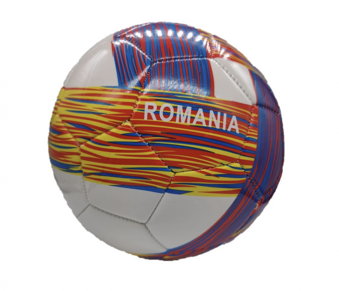 Minge de Fotbal, Marimea 5, Material PVC, Alb Tricolor Romania [4]